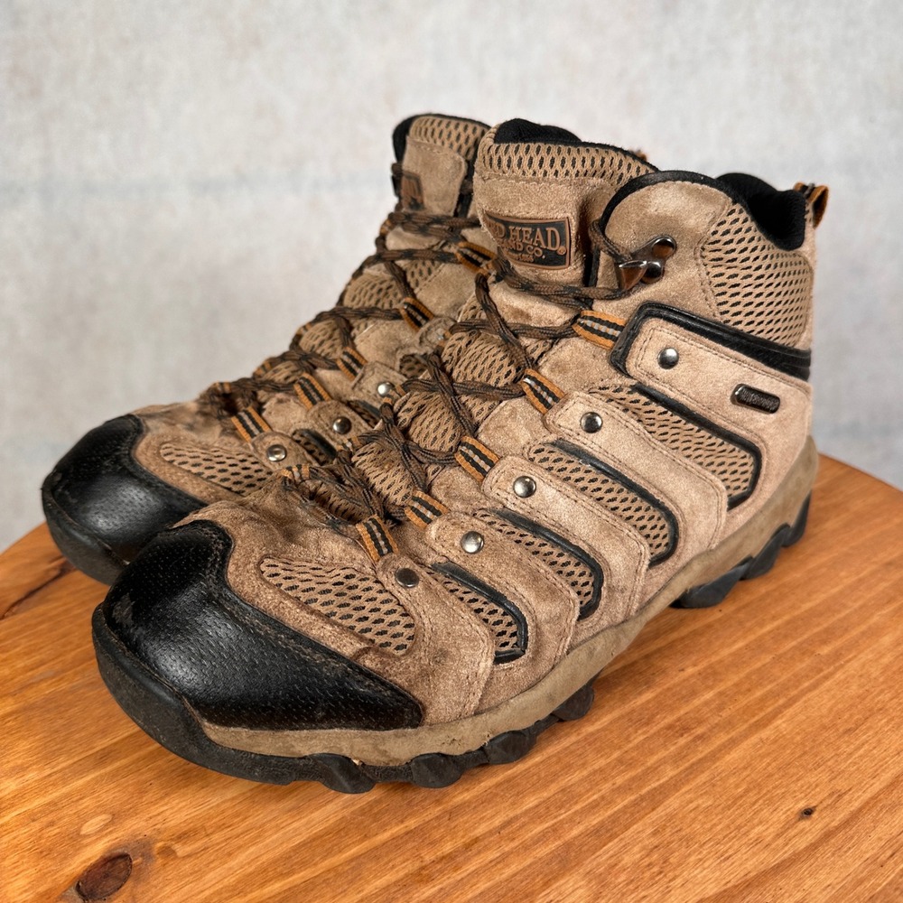 RedHead Hiking Boots Mens 10M Brown Good Waterproof Suede Mesh Trail Shoes